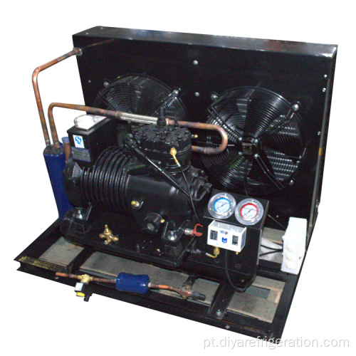 Unidade de condensador refrigerada a ar de dois ventiladores semi-fechada